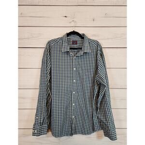 UNTUCKit Men's Green White Cotton Check Long Sleeve Button Down Shirt‎ Size XXXL